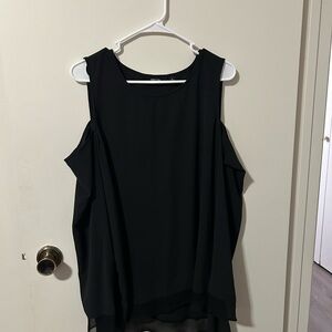 Elegant Black Women's Open Shoulder Top